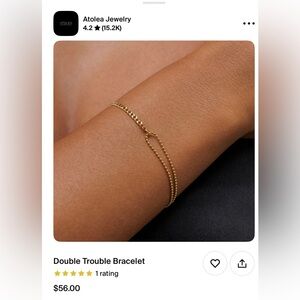 Atolea Gold Double Chain Bracelet